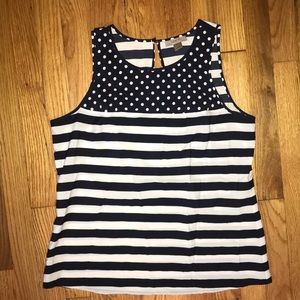 3/$20 Navy and white striped LOFT top
